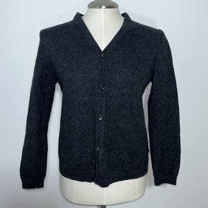Calvin Klein 100% Merino Wool Long Sleeve V-Neck Gray Button-Up Cardigan Size XL